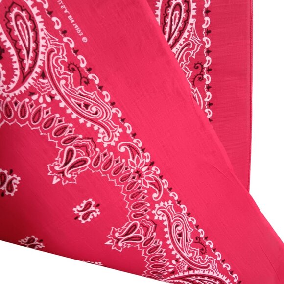 Vintage Red Paisley Bandana Handkerchief 100% Cotton Made In USA 21x20 new ds - Picture 4 of 4